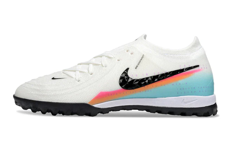Chuteira Society Nike Phantom GX2 Branca/Azul/Rosa
