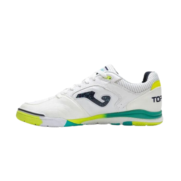 Joma Top Flex Rebound White Green and Yellow Indoor IC Football Boot