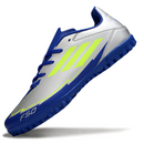 Chuteira Society Adidas F50 Club Gray and Dark Blue Turf TF Football Boot