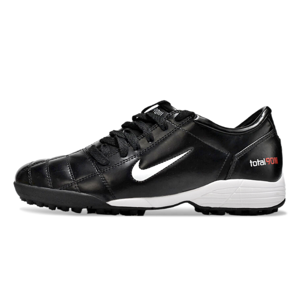 Chuteira SocietyNike Total 90 III Turf TF Black and White Football Boot